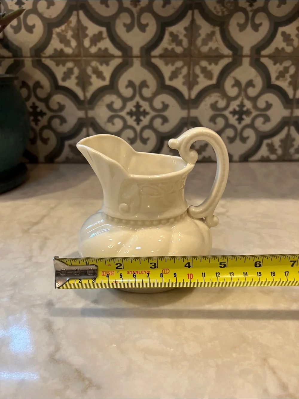 VINTAGE LENOX CHINA USA 16 OZ PITCHER - GREEN BACK STAMP